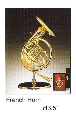 Miniature Musical Instrument French horn 3.5"